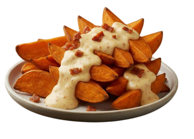 Patate Dolci con formaggio e Bacon